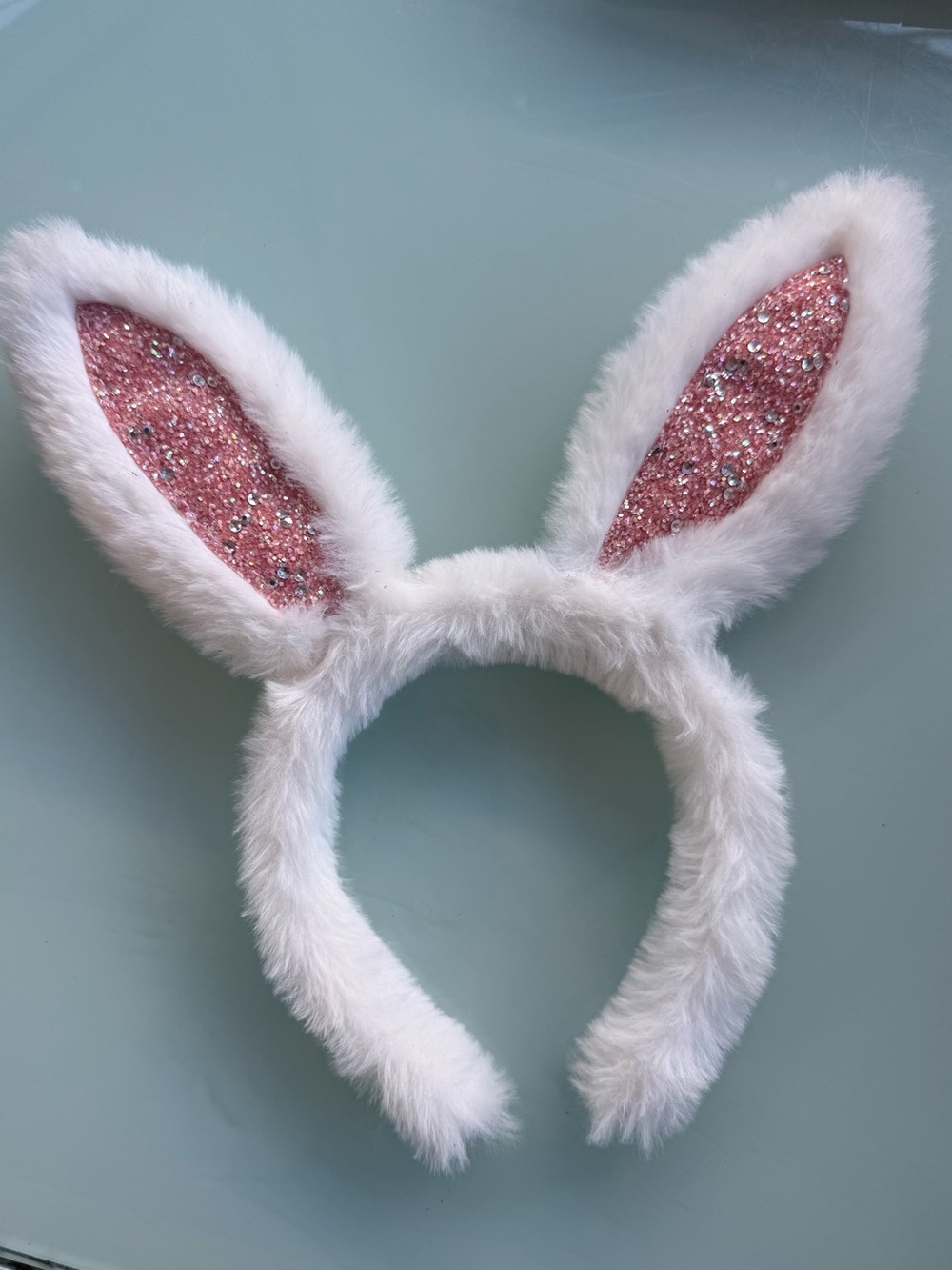 Sparkly Pink Sequin Bunny Ear Headband